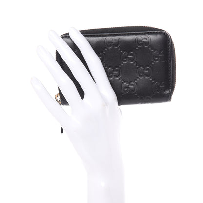 Gucci Guccissima Zip Around Card Case Black 2 of 14