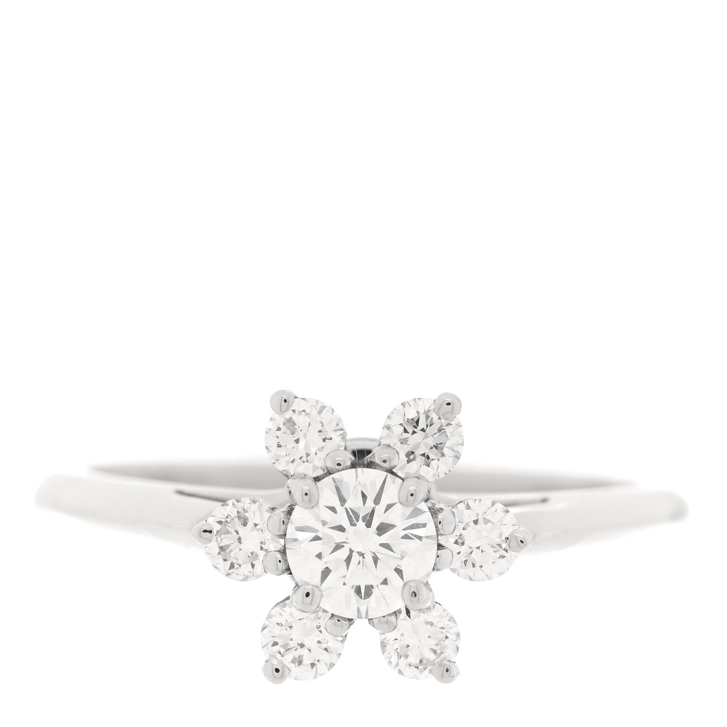 Tiffany Platinum Diamond Flower Ring 47 4 1 of 4