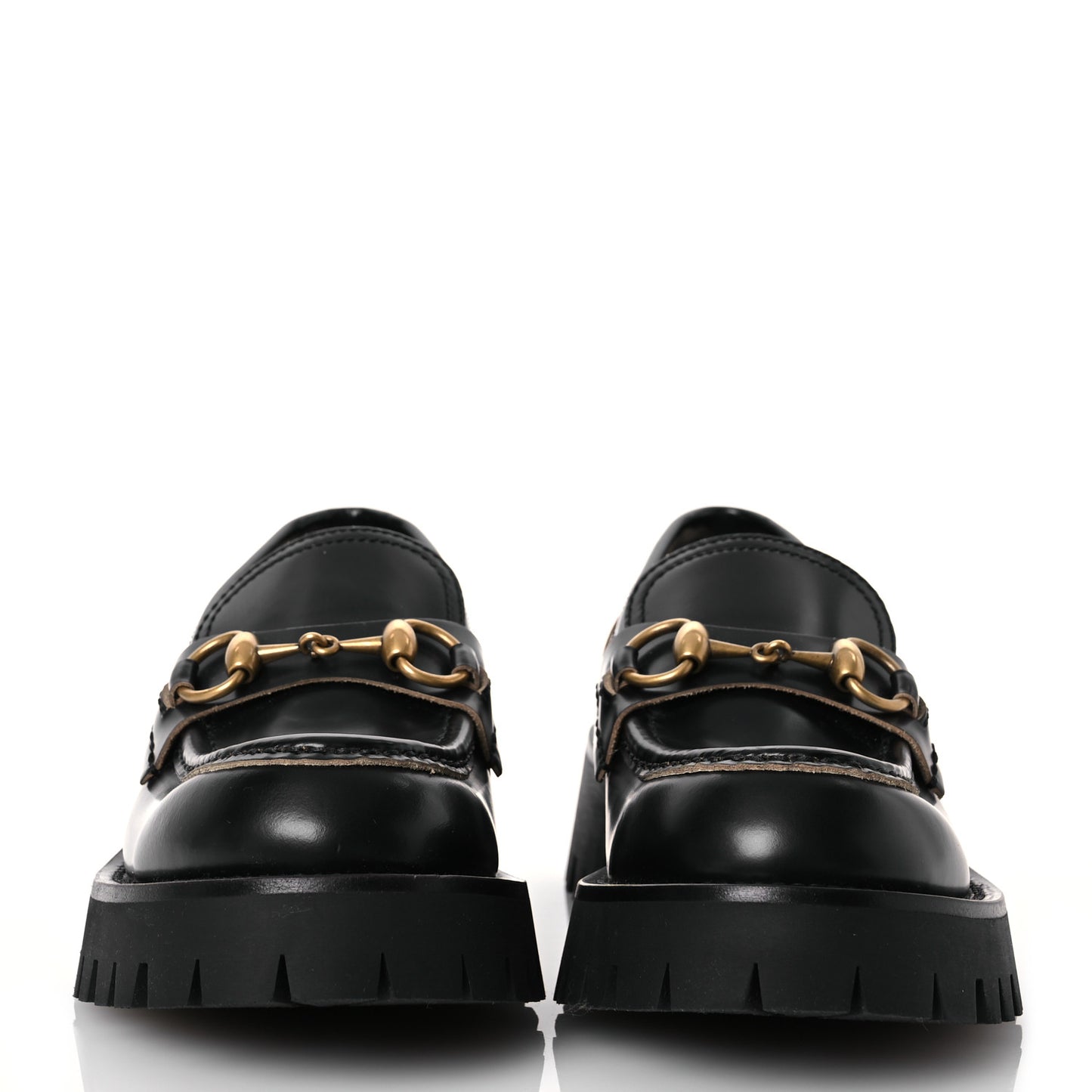 Cordovan Lux Womens Harald Horsebit 25mm Platform Loafers 35.5 Black