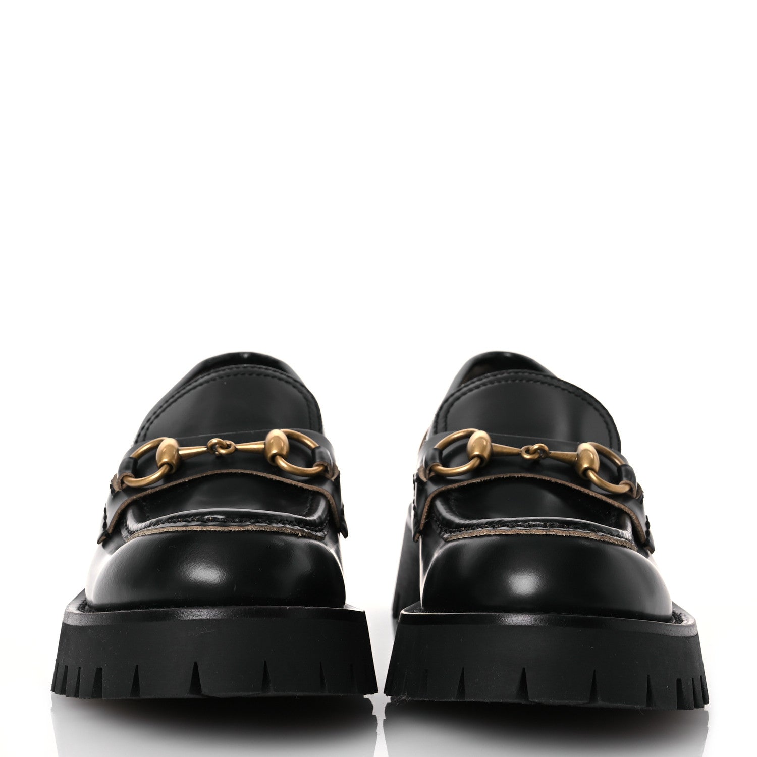 Gucci Cordovan Lux Womens Harald Horsebit 25mm Platform Loafers 35.5 Black 2 of 12