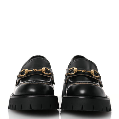 Gucci Cordovan Lux Womens Harald Horsebit 25mm Platform Loafers 35.5 Black 2 of 12