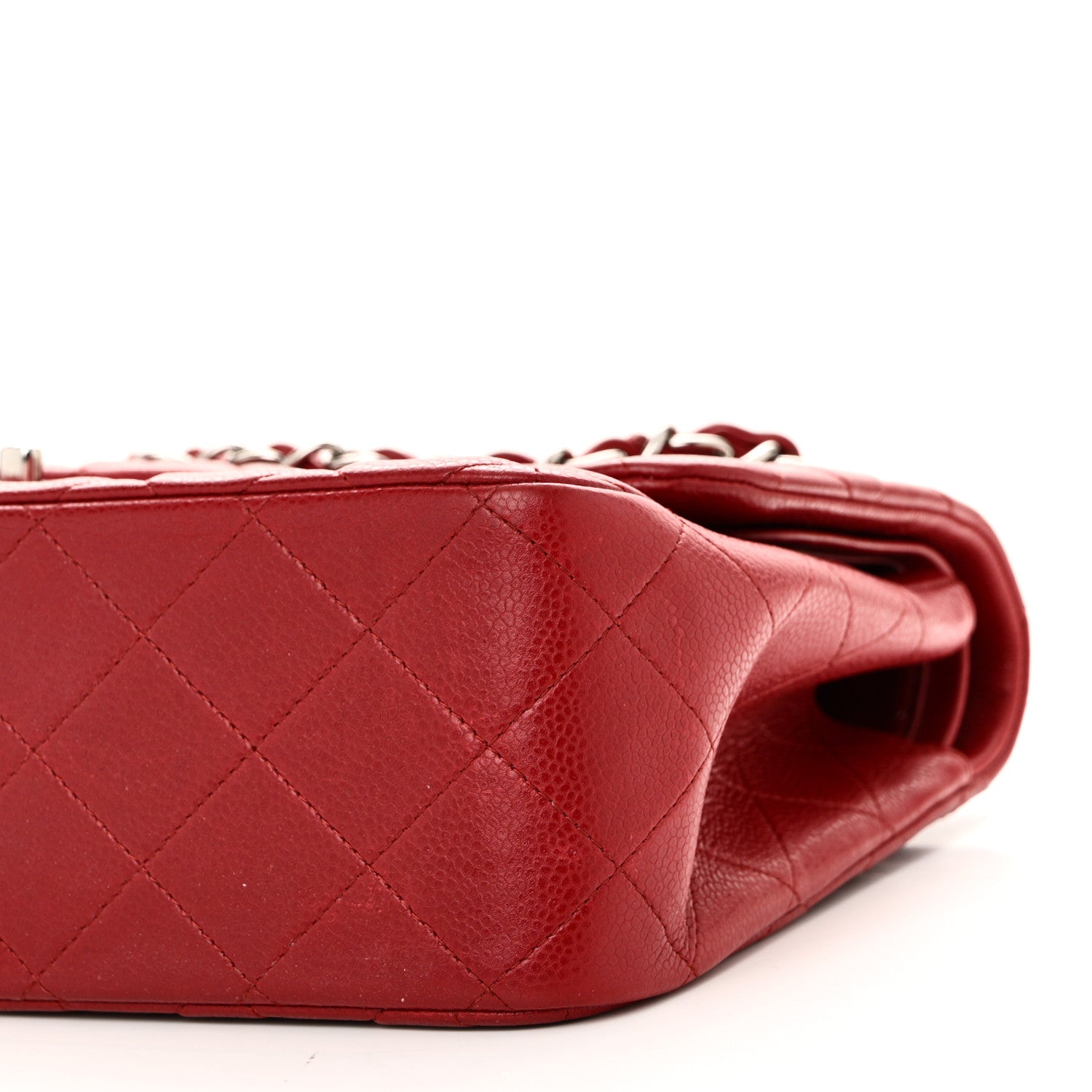 Chanel Caviar Quilted Jumbo Double Flap Dark Red 10 of 10