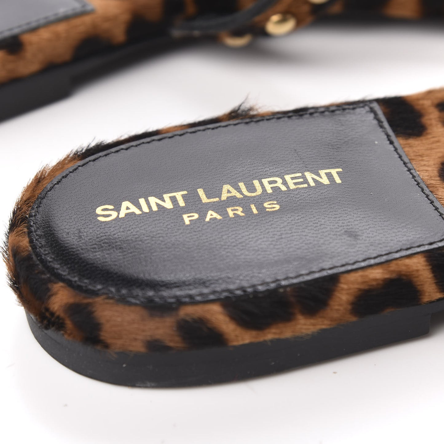 Calf Hair Embellished Kiki Sandals 38.5 Leopard