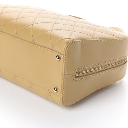 Chanel Calfskin Stitch Surpique Bowler Beige 9 of 9