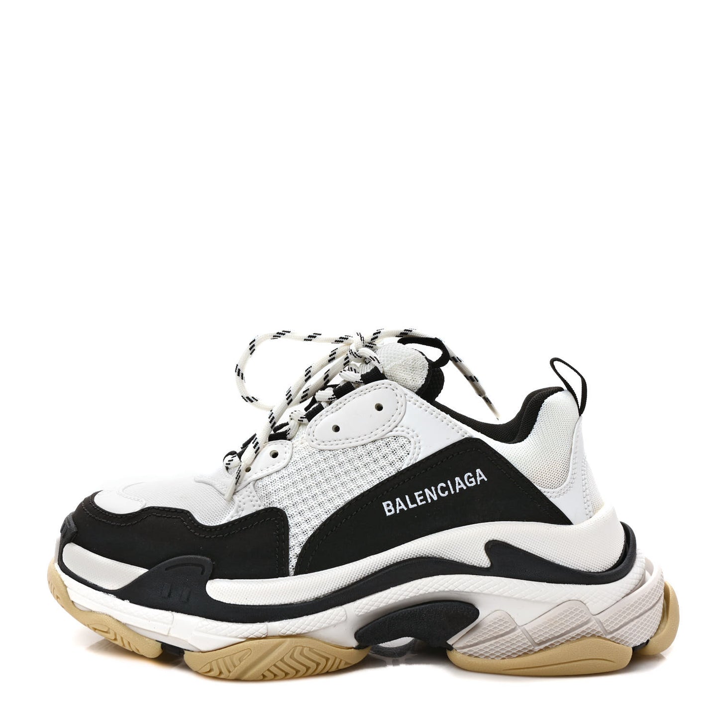 Fabric Mesh Womens Triple S Sneakers 40 White Black