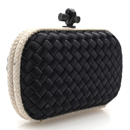 Bottega Veneta Intrecciato Silk Raffia Knot Clutch Black 3 of 8