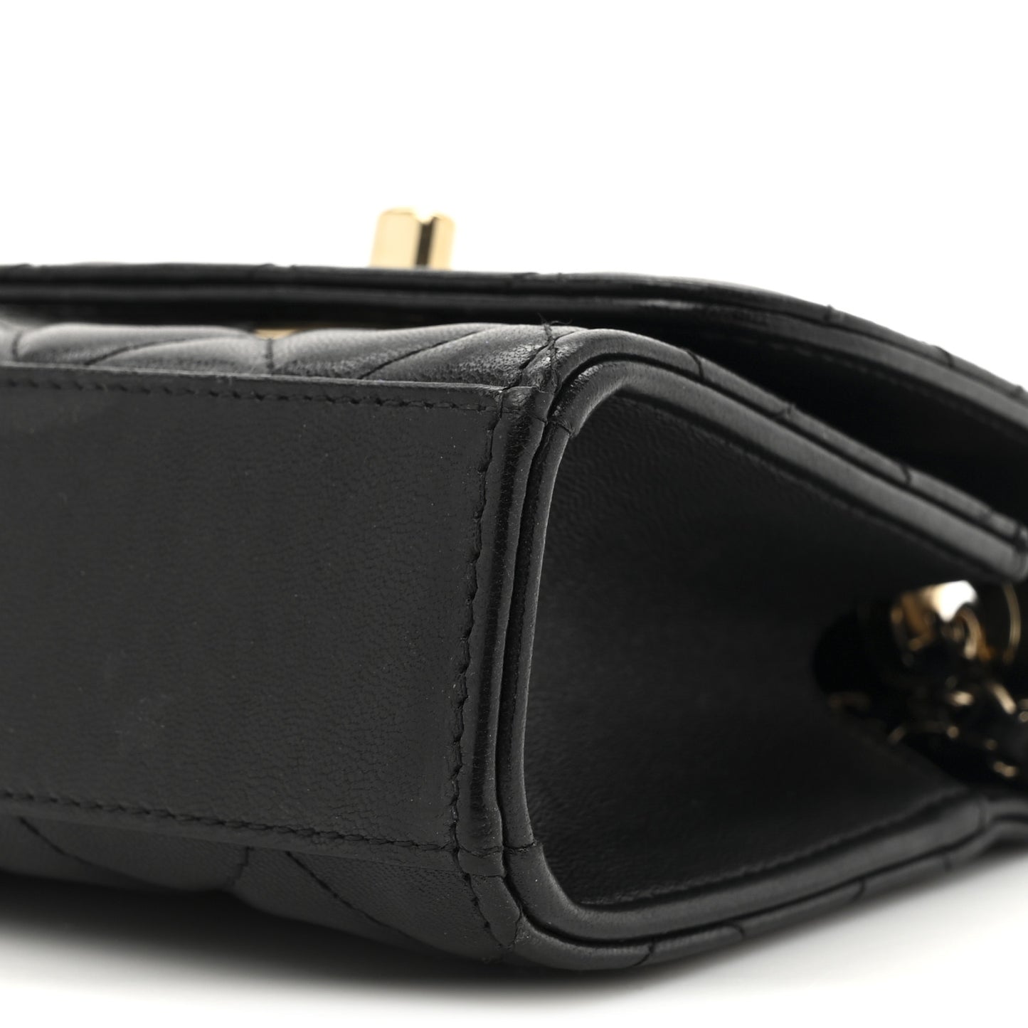 Lambskin Quilted Mini Trendy CC Chain Wallet Black