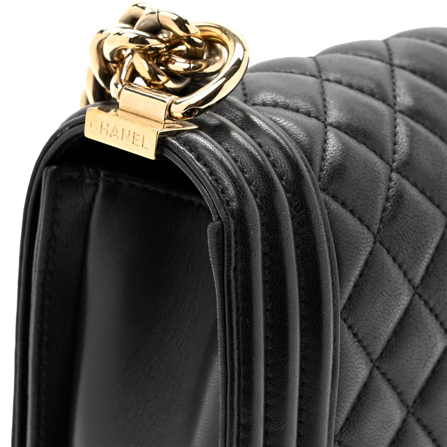 Chanel Lambskin Quilted Medium Boy Flap Black 15 of 15