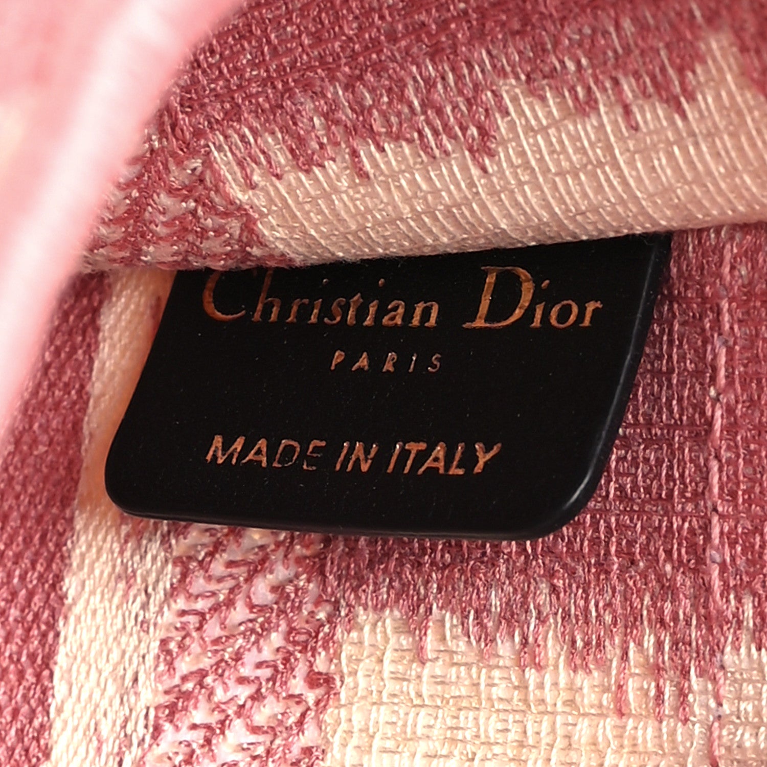 Christian Dior Canvas Embroidered Mini Striped Book Tote Pink