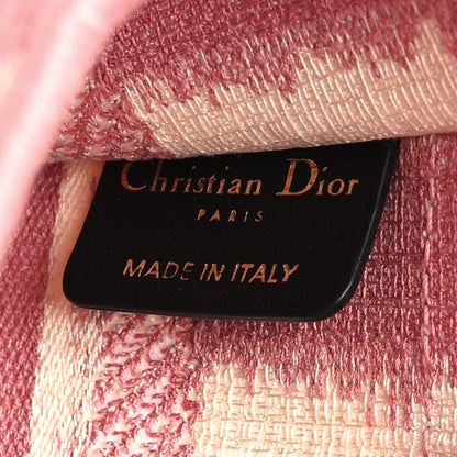 Christian Dior Canvas Embroidered Mini Striped Book Tote Pink Multicolor 6 of 11