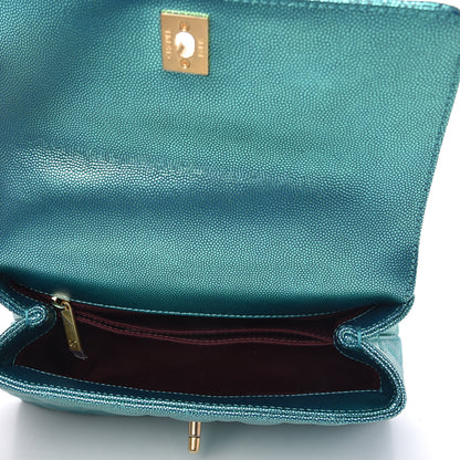 Chanel Metallic Caviar Quilted Mini Coco Handle Flap Blue 5 of 10