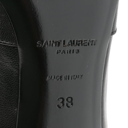 Saint Laurent Goatskin Crystal Buckle Claude 90 Ankle Booties 38 Black 6 of 9