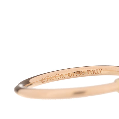 Tiffany 18K Rose Gold Diamond T Wire Ring 53 6.5 4 of 4