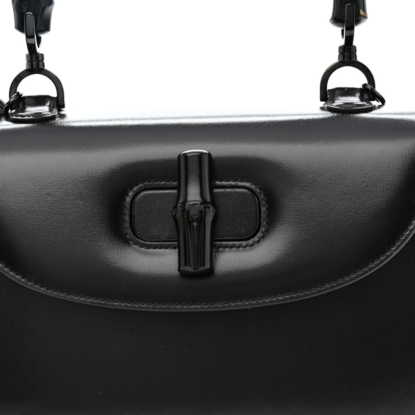Boarded Dyana Lux Calfskin Web Monochrome Medium Bamboo 1947 Top Handle Bag Black