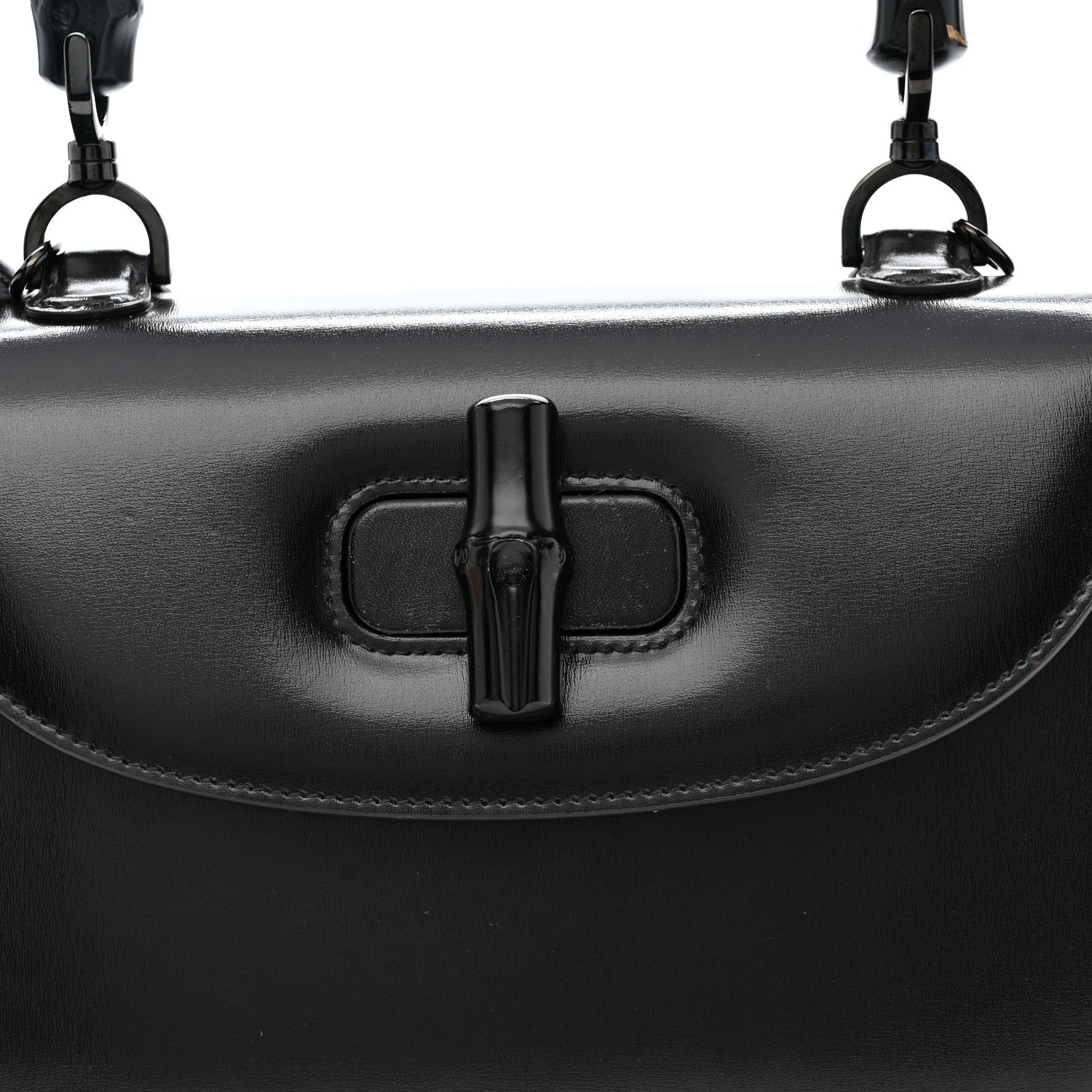 Gucci Boarded Dyana Lux Calfskin Web Monochrome Medium Bamboo 1947 Top Handle Bag Black 8 of 12
