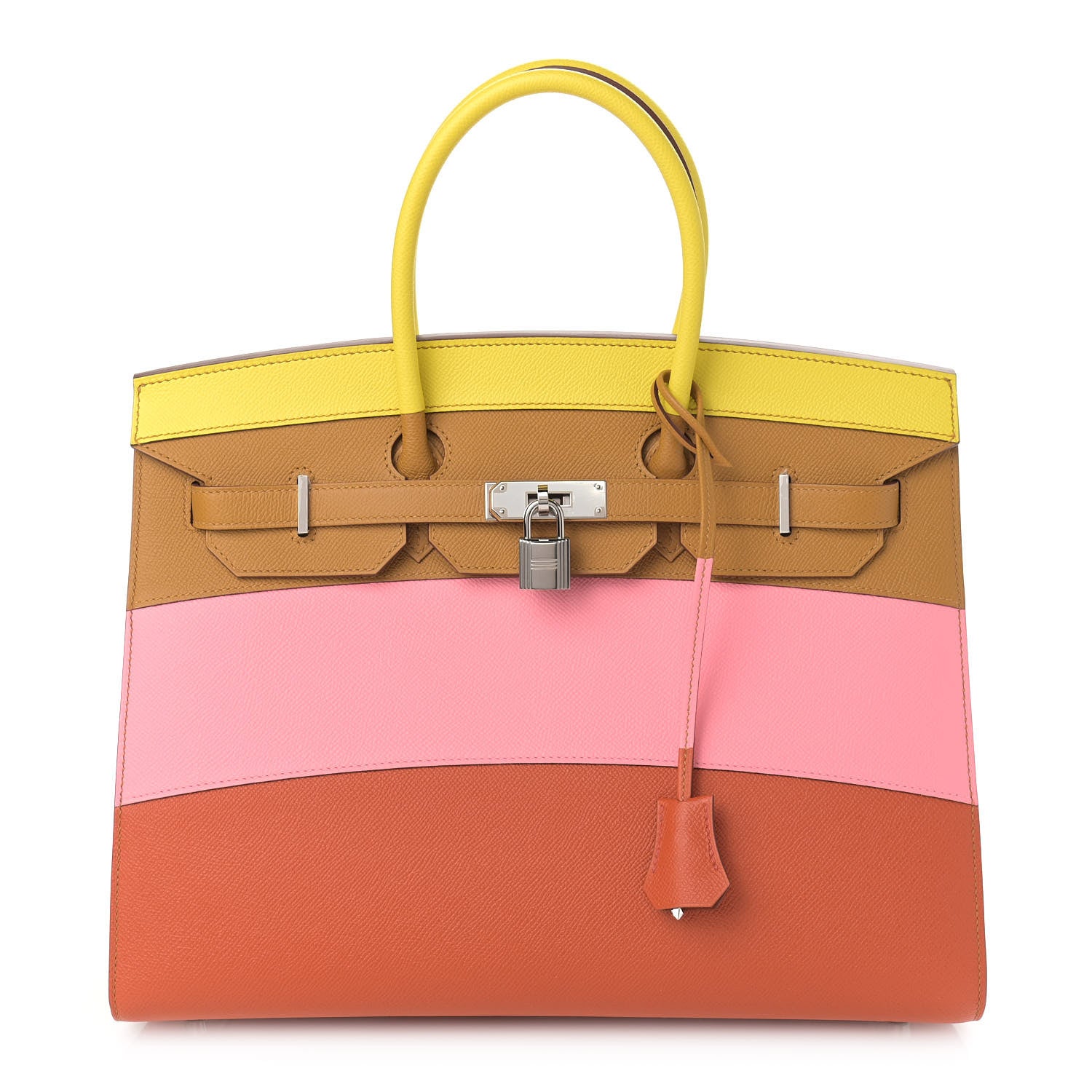 Hermes Epsom Sunrise Birkin Sellier 35 Lime Sesame Rose Confetti Terre Battue 1 of 13