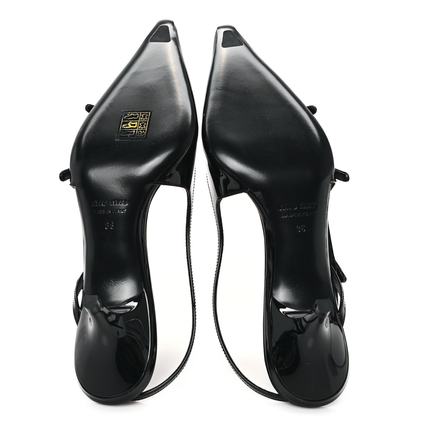 Metallic Buckle 55mm Slingback Pumps Silver 36 Black