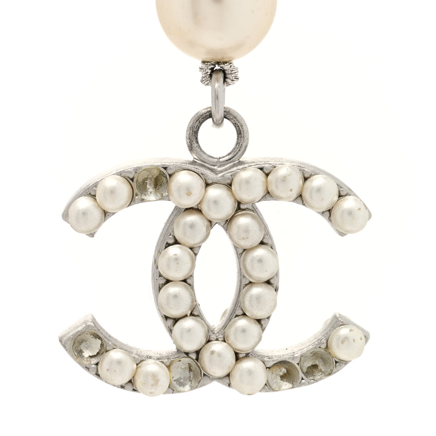 Chanel Pearl CC Cross Belt White Silver 6 of 6