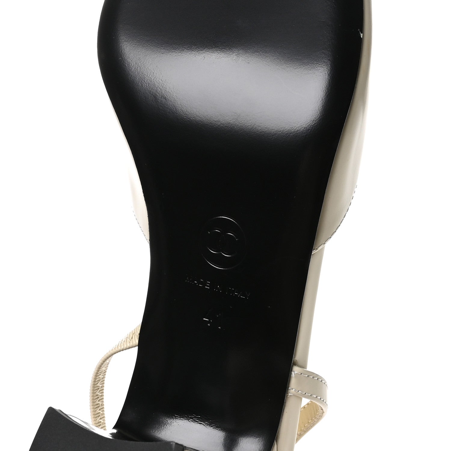 Chanel Lambskin Cap Toe CC Slingback Pumps 41 White Black 7 of 8