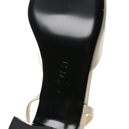 Chanel Lambskin Cap Toe CC Slingback Pumps 41 White Black 7 of 8