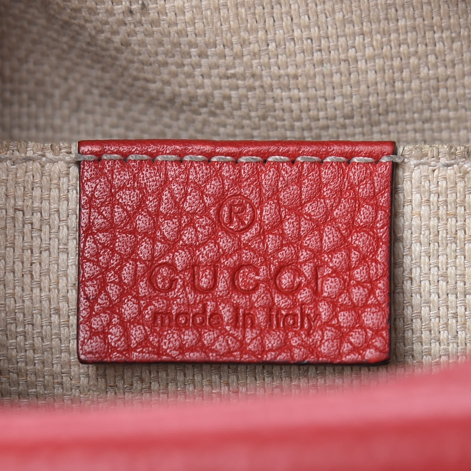 Gucci Pebbled Calfskin Small Soho Disco Bag Vibrant Red 6 of 16