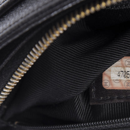 Chanel Caviar Embroidered Logo Shoulder Bag Black 9 of 13