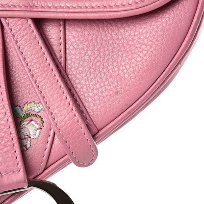 Christian Dior Calfskin Embroidered Romantic Flowers Saddle Bag Pink 8 of 17