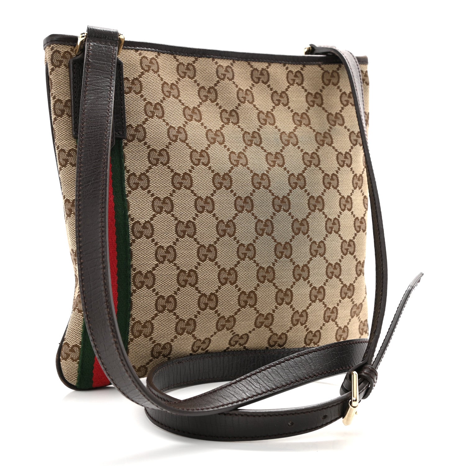 Gucci Monogram Web Jolicoeur Charms Messenger Dark Brown 3 of 11