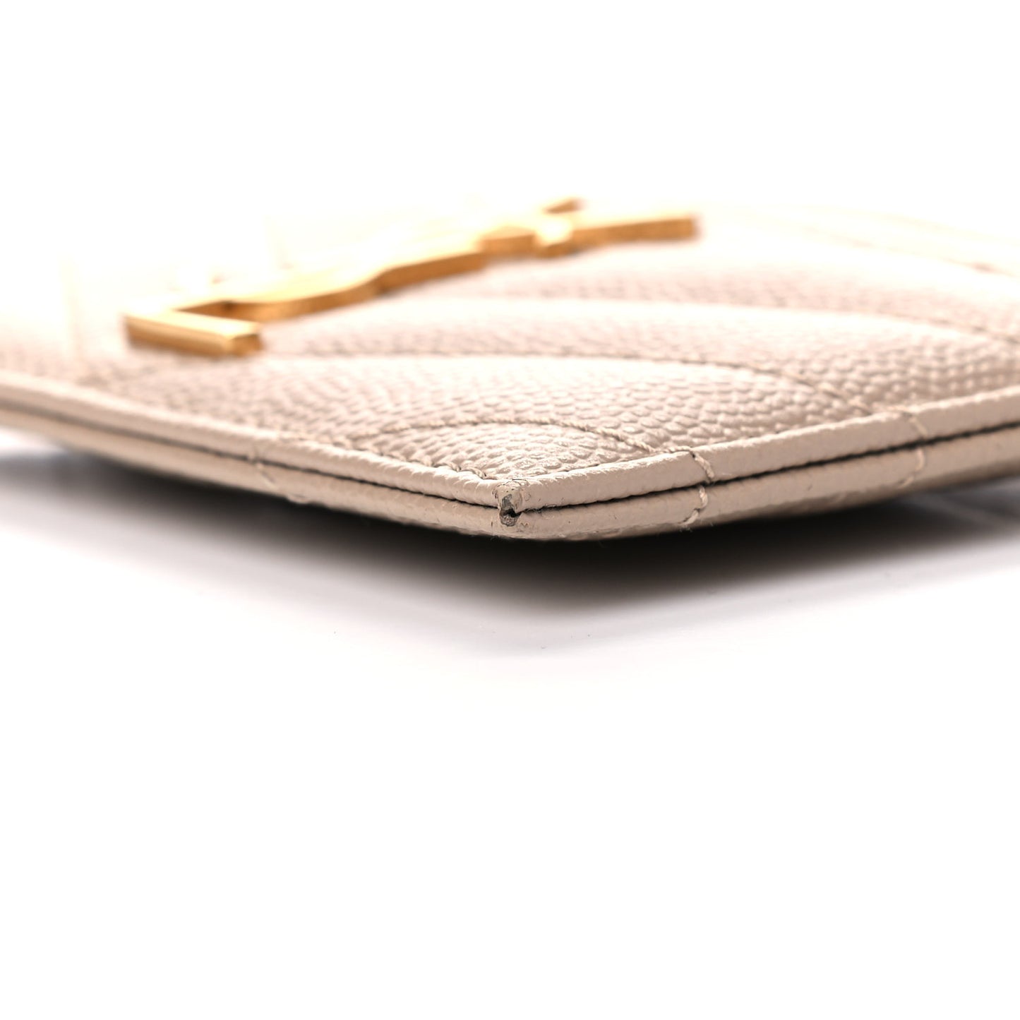 Grain De Poudre Matelasse Chevron Monogram Credit Card Case Nude Powder