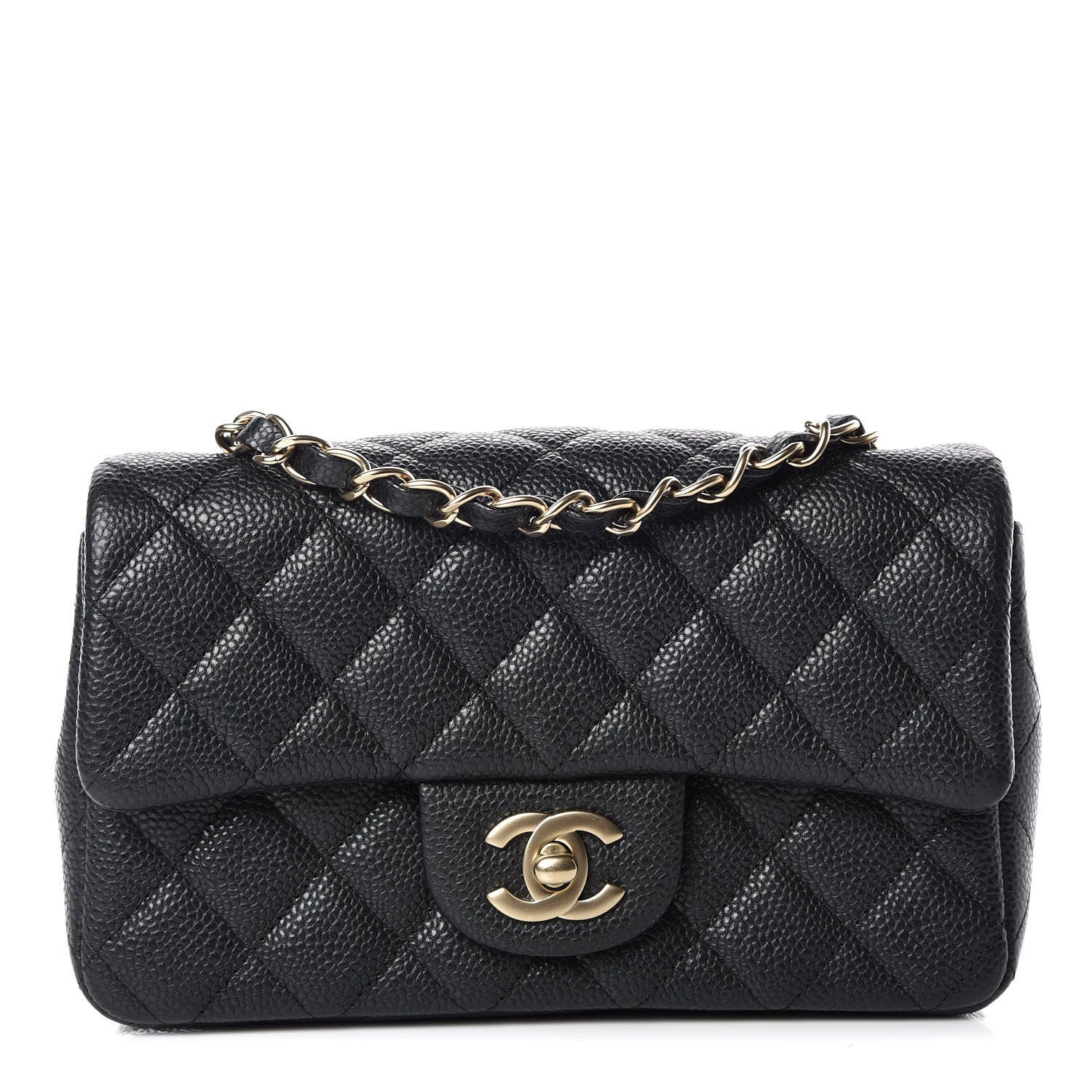 Chanel Caviar Quilted Mini Rectangular Flap Dark Charcoal 1 of 10