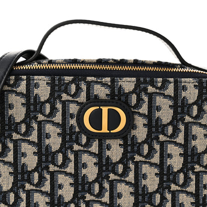 Christian Dior Oblique 30 Montaigne Top Handle Box Bag Blue 7 of 10