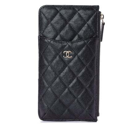 Chanel Iridescent Caviar Quilted Classic Flat Wallet Pouch Black 1 of 9