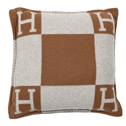 Hermes Wool Cashmere Avalon Pillow PM Ecru Camel 1 of 3