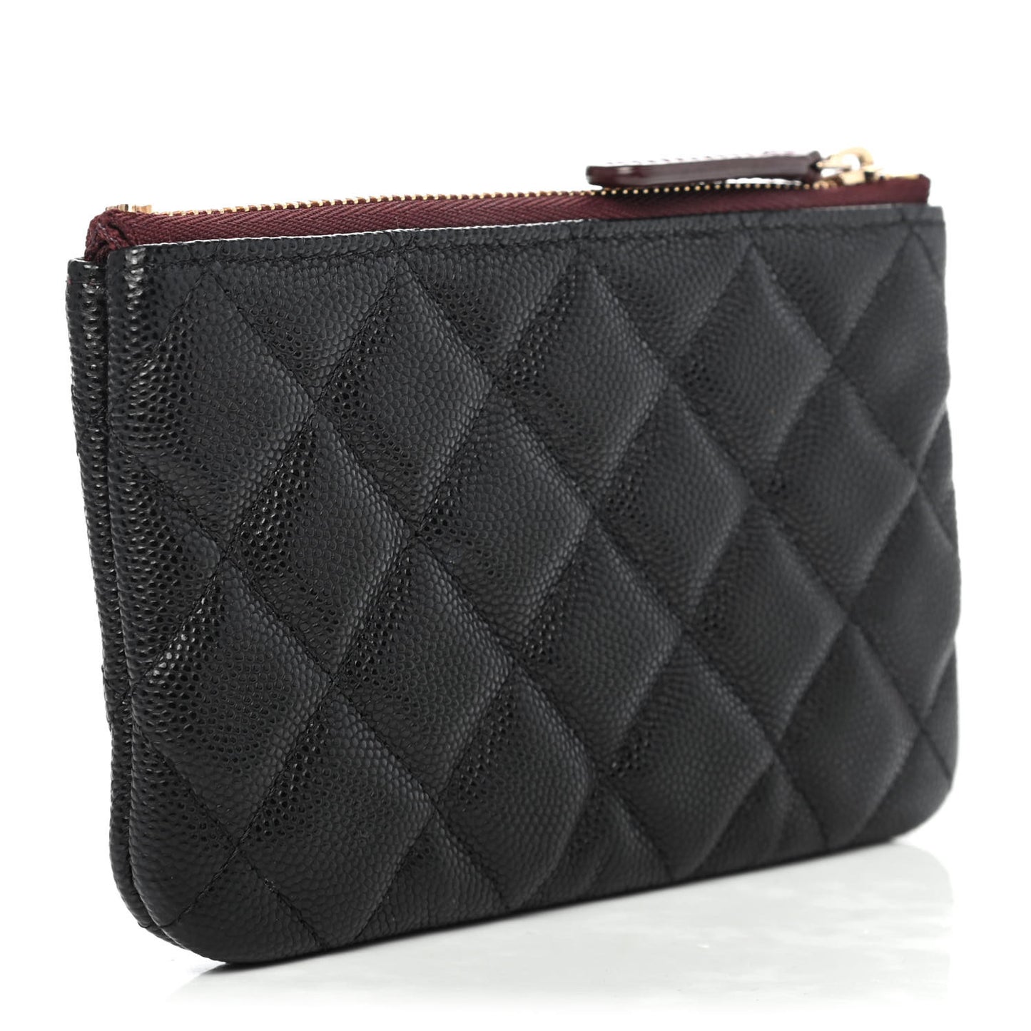 Caviar Quilted Small Cosmetic Case Black