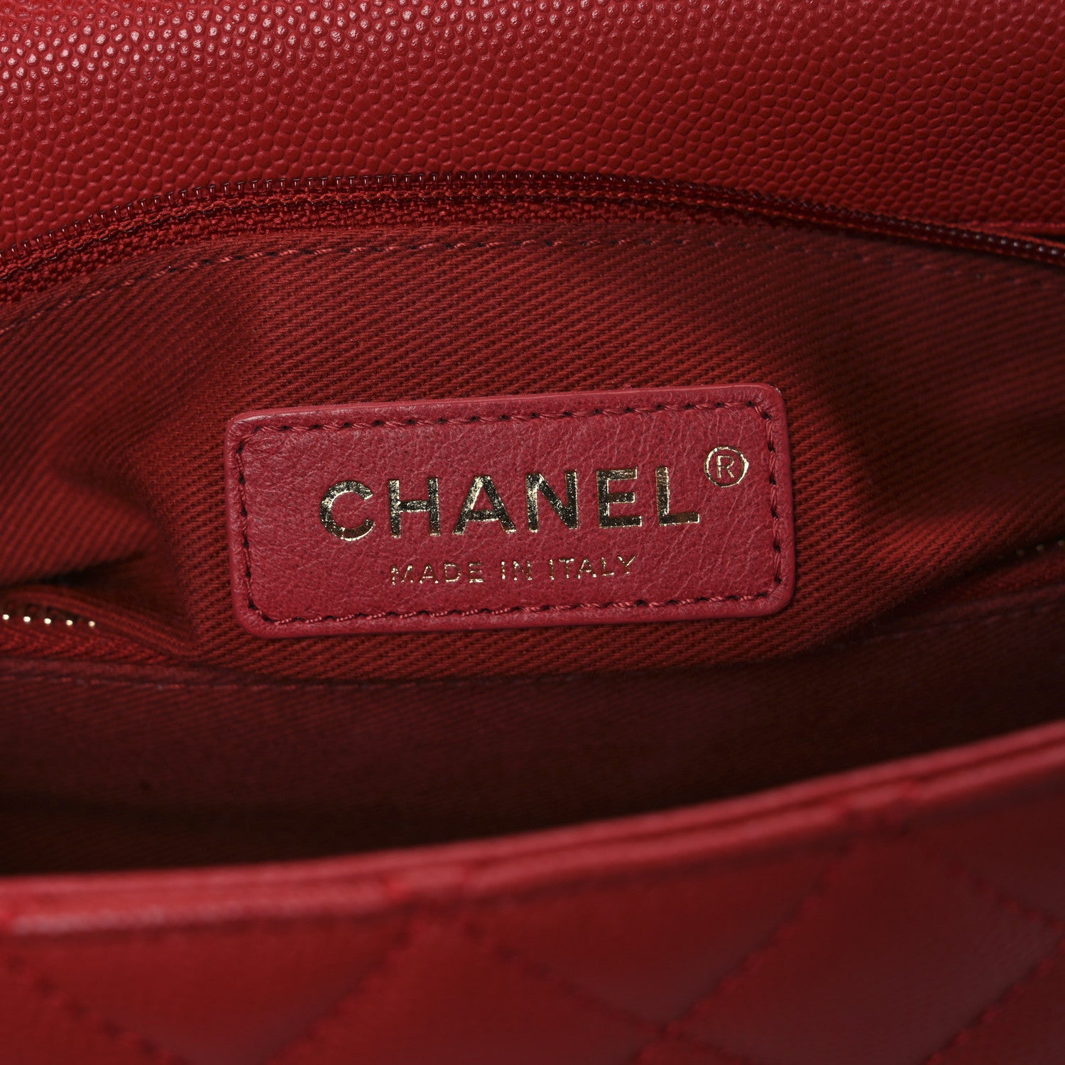 Chanel Caviar Quilted Small Coco Handle Flap Red 5 of 10