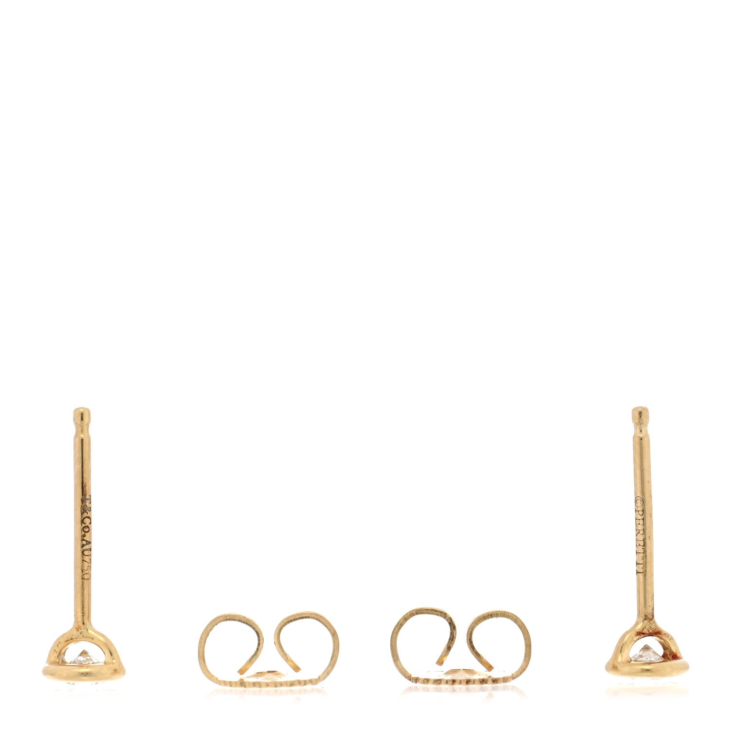 Tiffany 18K Yellow Gold Diamond .16ctw Elsa Peretti Diamonds By The Yard Earrings 3 of 4