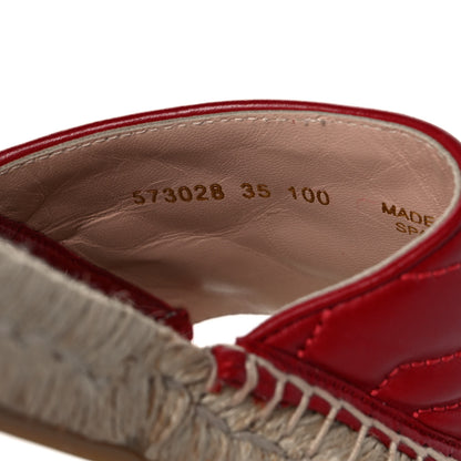 Gucci Nappa Matelasse GG Marmont Espadrille Slide Sandals 35 Hibiscus Red 10 of 10