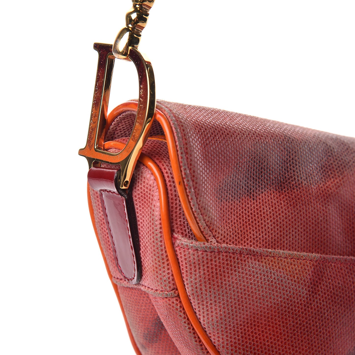 Pixelated Suede Tie Dye Mini Saddle Bag Multicolor