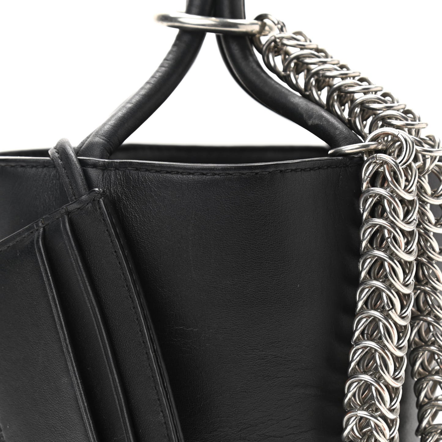Smooth Calfskin Roxy Bucket Bag Black