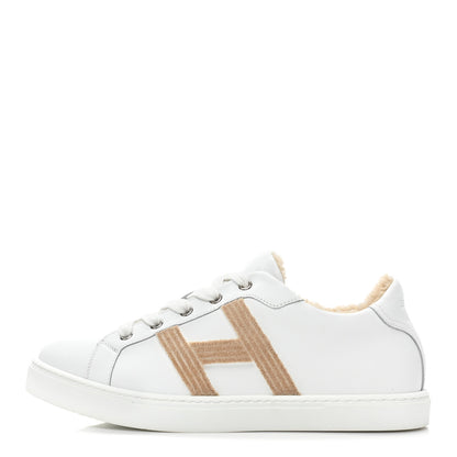 Hermes Calfskin Woolskin Womens Avantage Sneakers 39 White 1 of 7