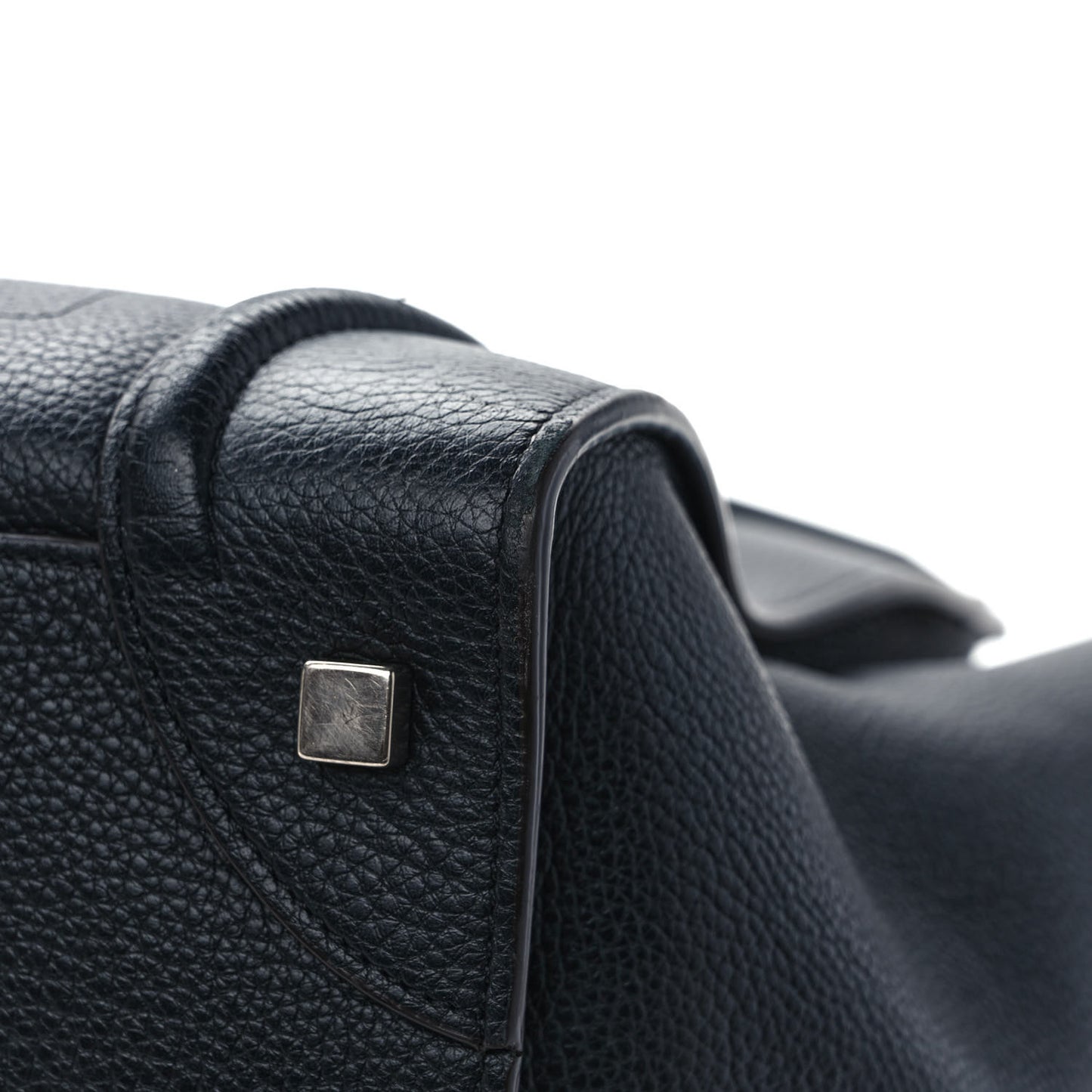 Drummed Calfskin Mini Luggage Black