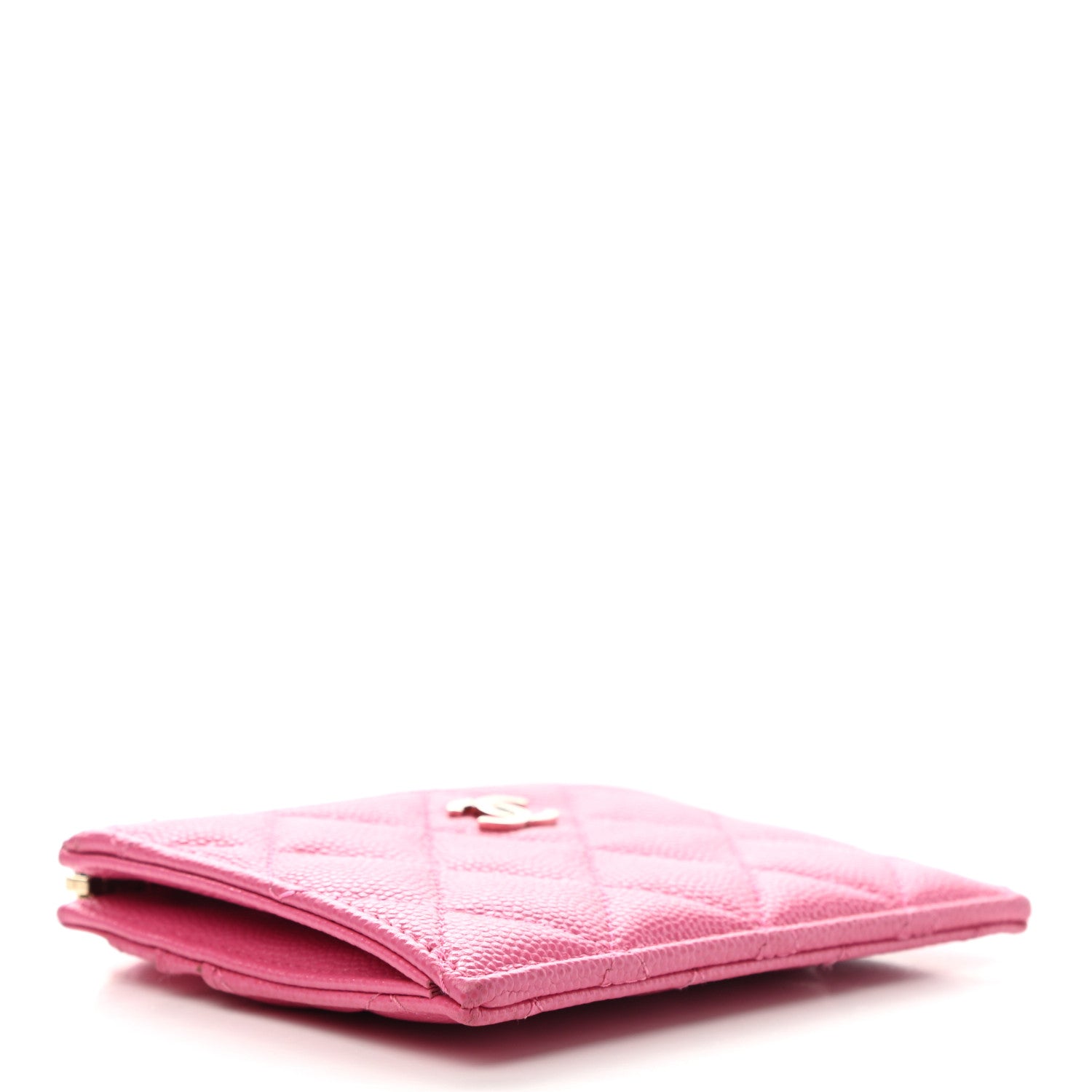 Chanel Caviar Quilted CC Zip Card Holder Pink 4 of 7