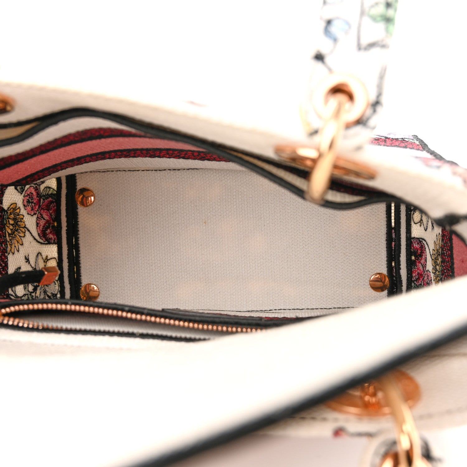 Christian Dior Canvas Florilegio Embroidered Medium Lady D-Lite White Multicolor 6 of 15
