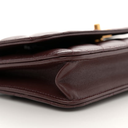 Chanel Lambskin Quilted CC Pearl Crush Wallet on Chain WOC Dark Brown 9 of 11