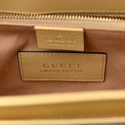 Gucci Azalea Calfskin Snakeskin Horsebit 1955 Shoulder Bag Wild Rose Beige 9 of 13