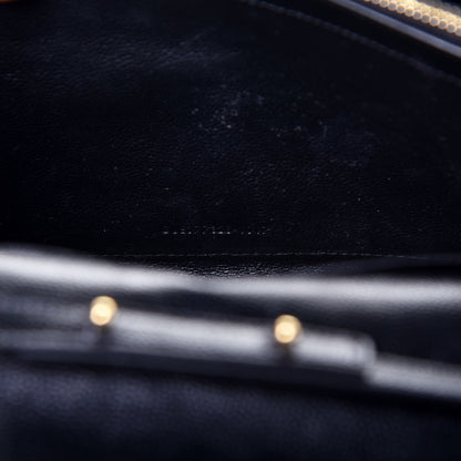 Saint Laurent Grain De Poudre Matelasse Chevron Monogram Chain Wallet Black 9 of 9
