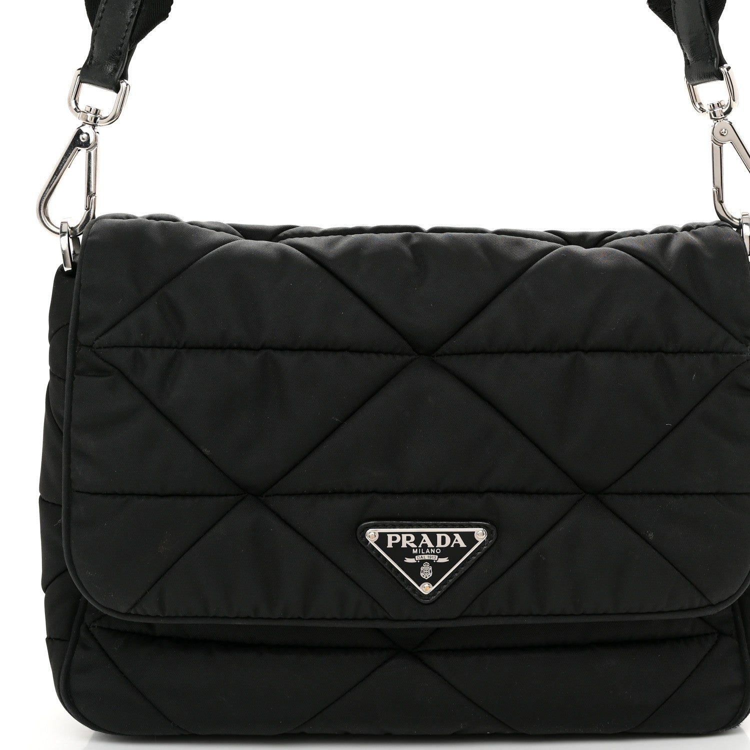 Prada Re-Nylon Quilted Padded Flap Shoulder Bag Black 8 of 11