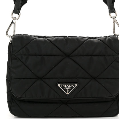 Prada Re-Nylon Quilted Padded Flap Shoulder Bag Black 8 of 11