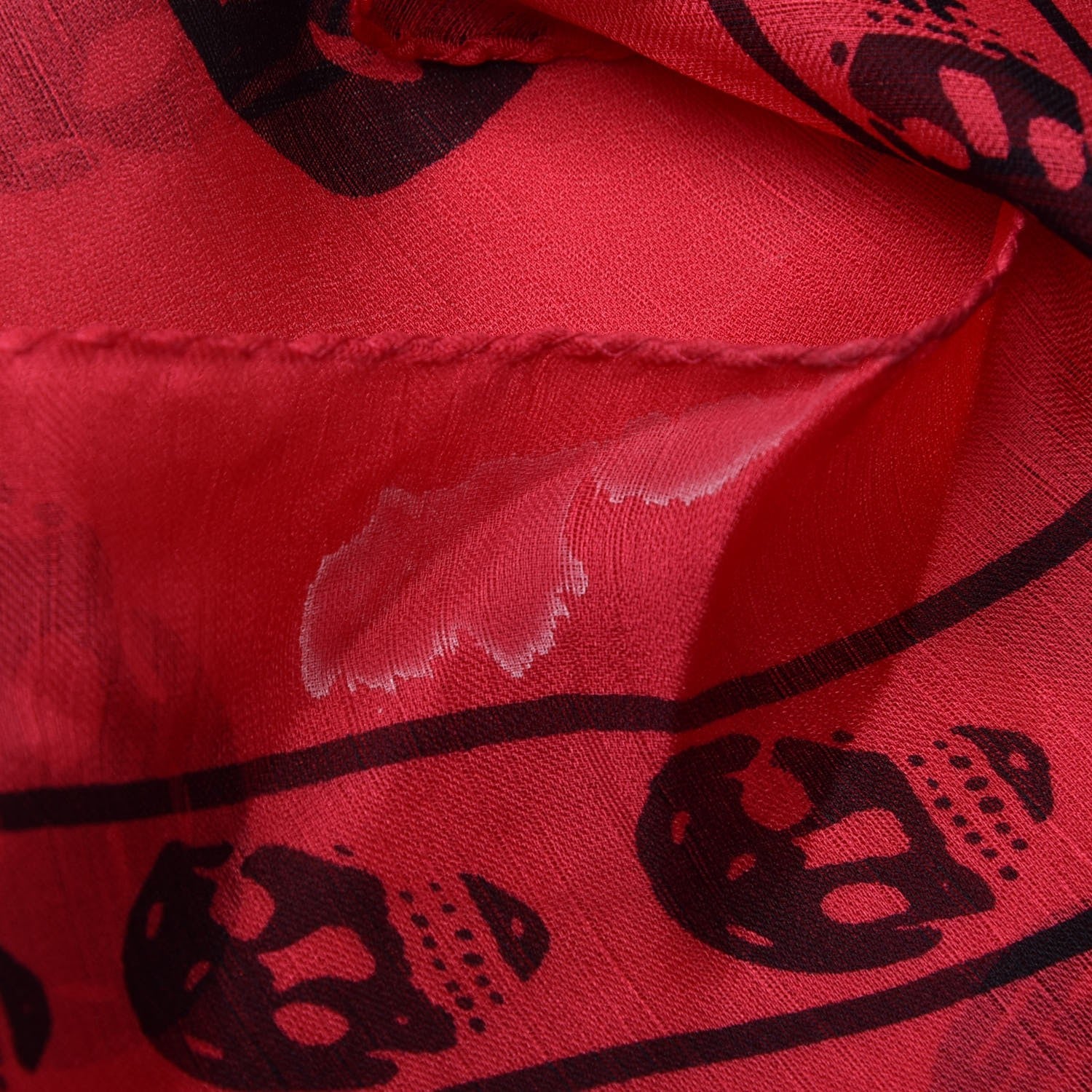 Alexander McQueen Silk Chiffon Skull Scarf Pink Black 11 of 12