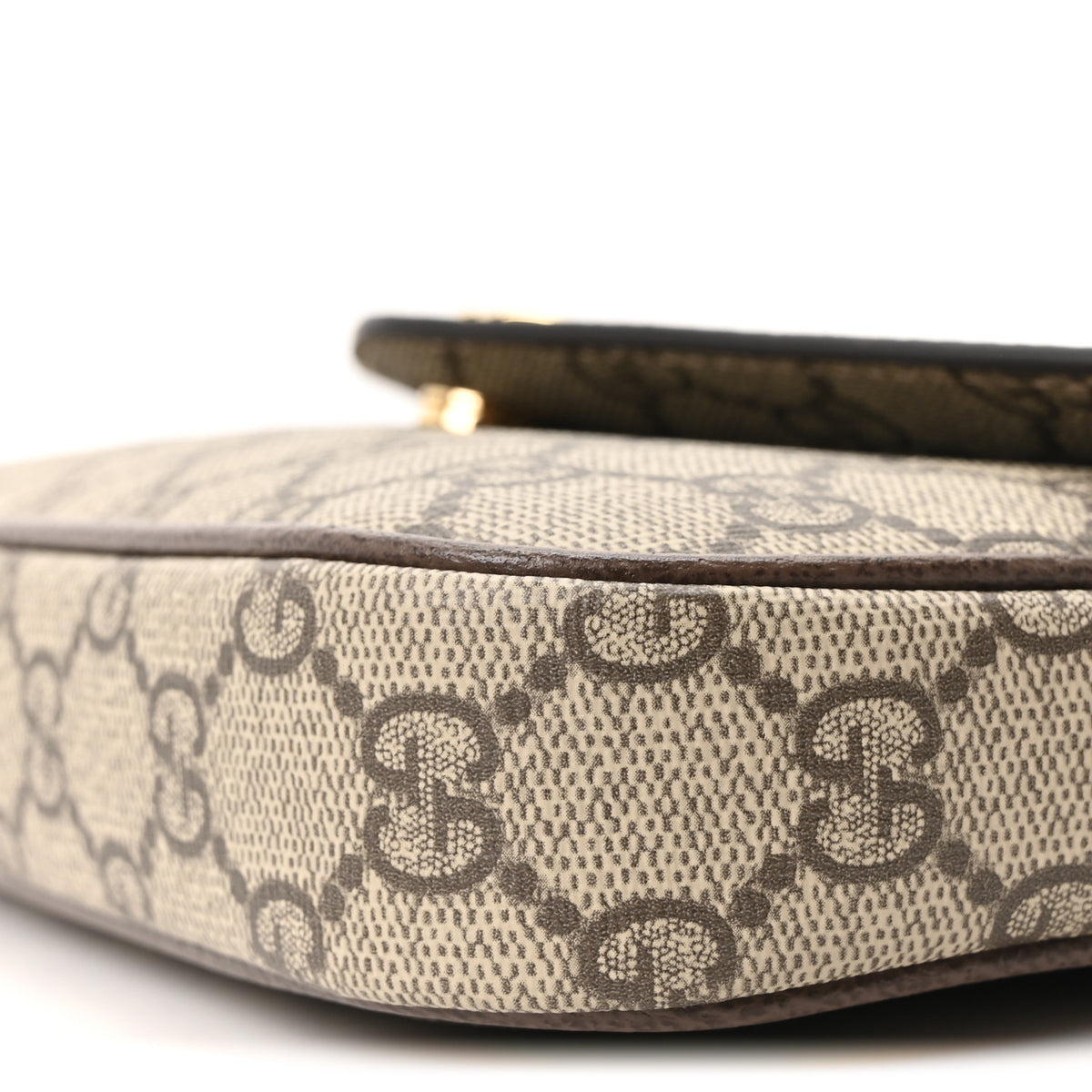 Gucci GG Supreme Monogram Textured Dollar Calfskin Web Mini Ophidia Envelope Shoulder Bag Beige Ebony 10 of 11